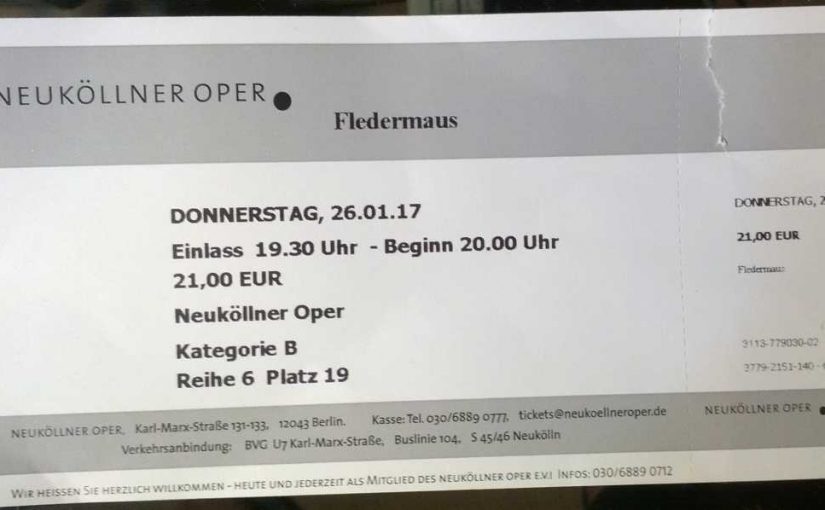 Abgerissene Eintrittskarte Neuköllner Oper